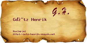 Götz Henrik névjegykártya